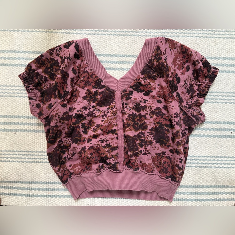 Pilcro Floral Mauve Sweatshirt